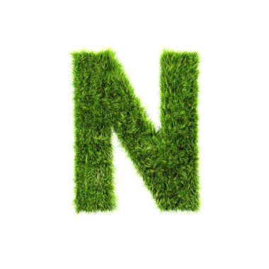 Grass letter - N - Upper case clipart