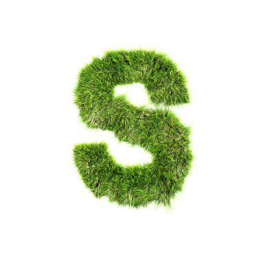 Grass letter - S - Upper case clipart