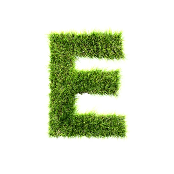 Trawa literę - e - wielkie litery — Zdjęcie stockowe