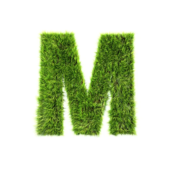 Grass letter - M - Upper case — Stock Photo, Image