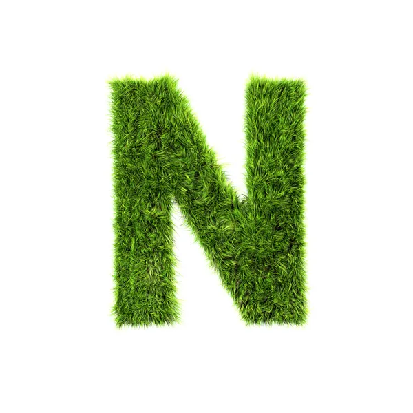Grass letter - N - Upper case — Stock Photo, Image