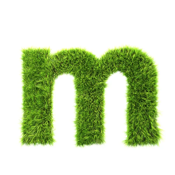 Grass lower-case letter - m — Stock Photo, Image