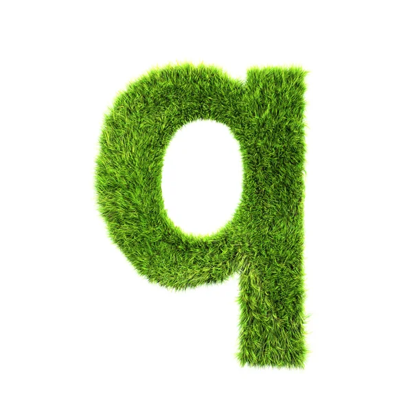 Grass lower-case letter - q — Stock Photo, Image