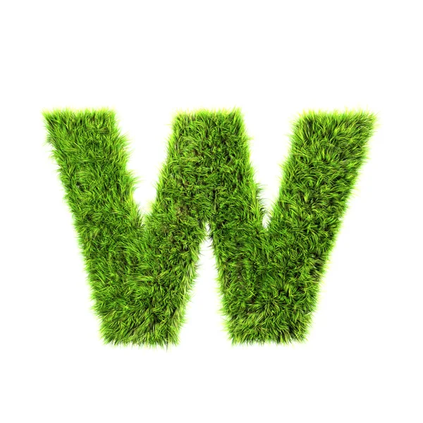 Grass lower-case letter - w — Stock Photo, Image