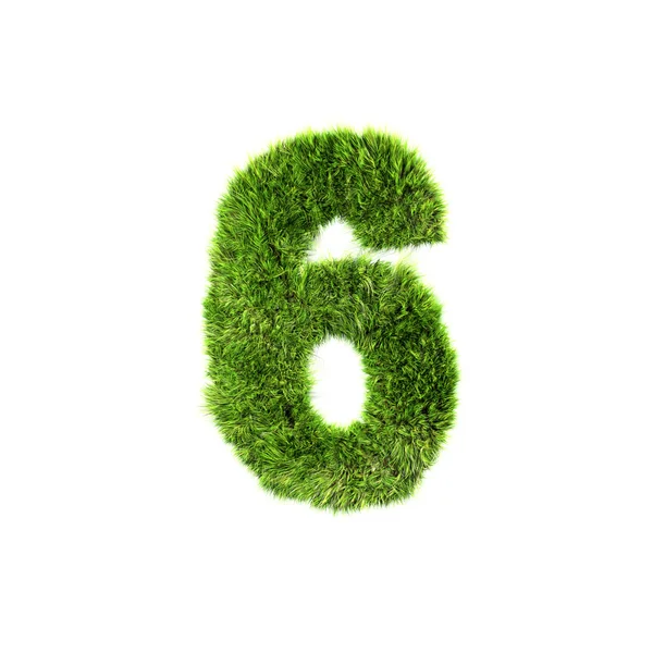 Grass digit - 6 — Stock Photo, Image