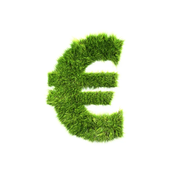 Signo de moneda de hierba - euro — Foto de Stock