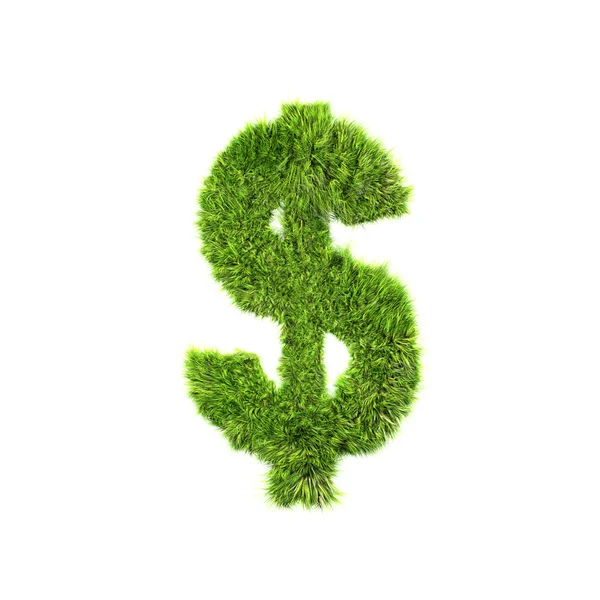Znak měny trávy - dolary — Stock fotografie