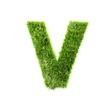 Grass letter - V - Upper case clipart