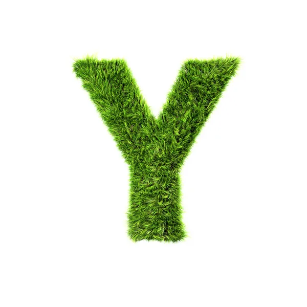 Lettera sull'erba - Y - maiuscolo — Foto Stock