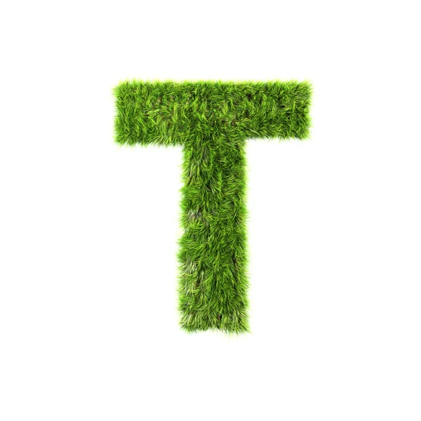 Grass letter - T - Upper case — Stock Photo, Image