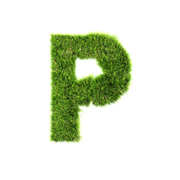 Gras Buchstabe - p - Großbuchstaben — Stockfoto