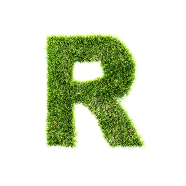 Lettera sull'erba R maiuscola — Foto Stock