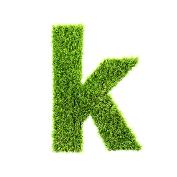 Grass lower-case letter - k — Stock Photo, Image