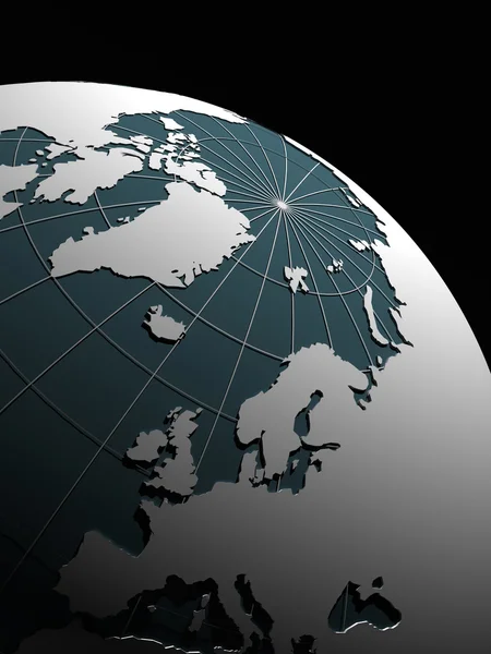 Siyah arka plan üzerine izole 3d dünya — Stok fotoğraf