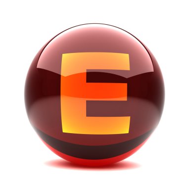 Letter in a 3d glossy sphere - E clipart