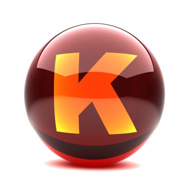 3d parlak küre - harf k