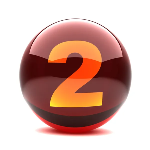 Dígito em uma esfera brilhante 3d - 2 — Fotografia de Stock