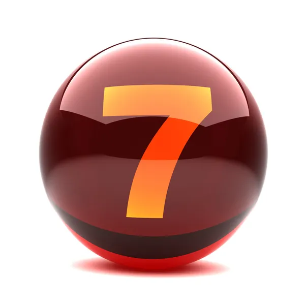 Dígito em uma esfera brilhante 3d - 7 — Fotografia de Stock