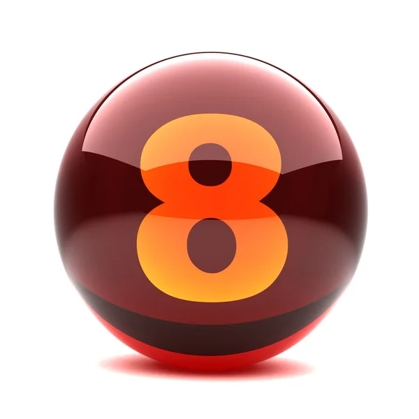 El dígito en la esfera 3D brillante - 8 — Foto de Stock