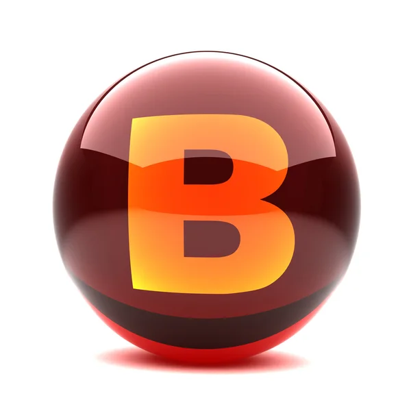 Carta em uma esfera brilhante 3d - B — Fotografia de Stock