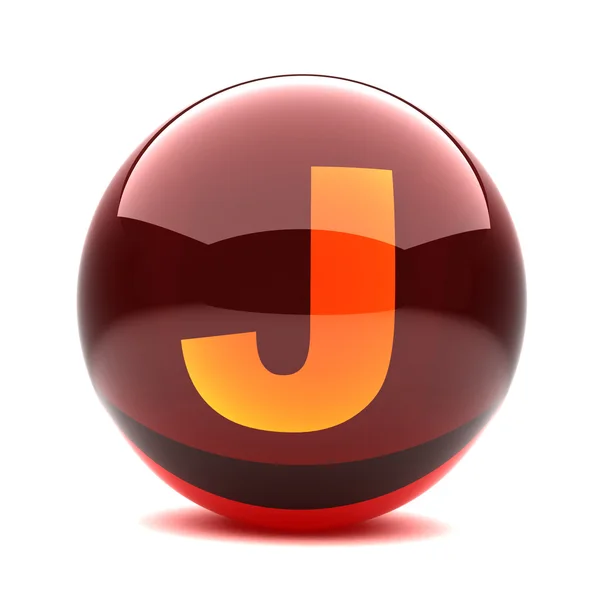 Carta em uma esfera brilhante 3d - J — Fotografia de Stock