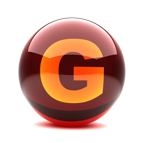 Brief in een 3D-glanzende bol - g — Stockfoto
