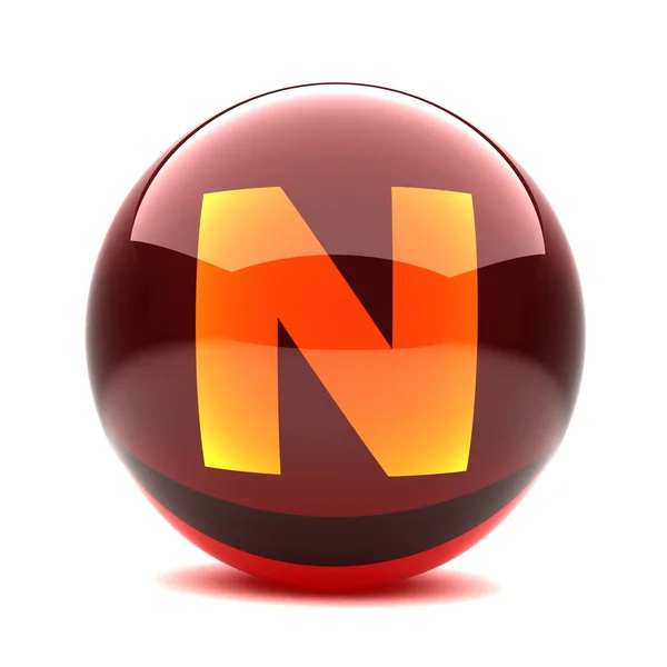 N - 3d の光沢のある球体の手紙 — ストック写真