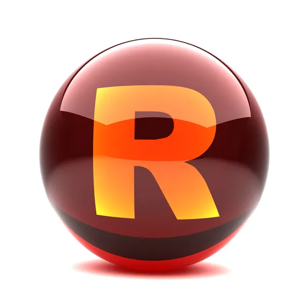 Carta em uma esfera brilhante 3d - R — Fotografia de Stock