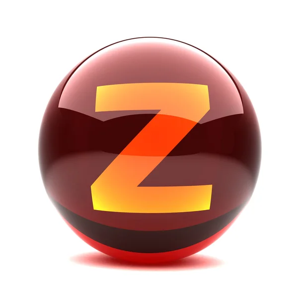 Carta em uma esfera brilhante 3d - Z — Fotografia de Stock