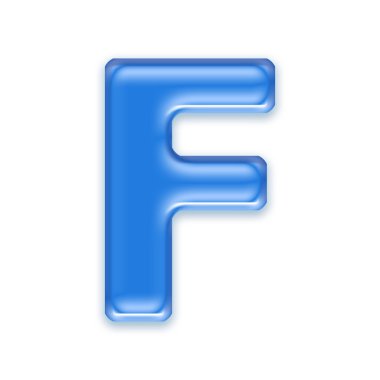 Aqua letter - F clipart