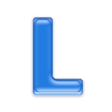 Aqua letter - L clipart