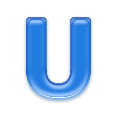 Aqua letter - U clipart