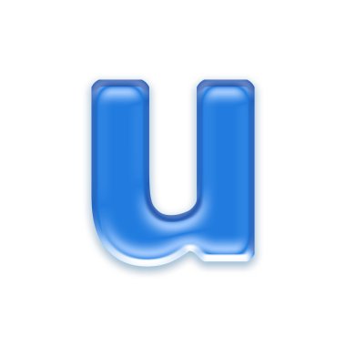 Aqua lower case letter - u clipart