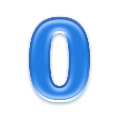 Aqua digit - 0 clipart