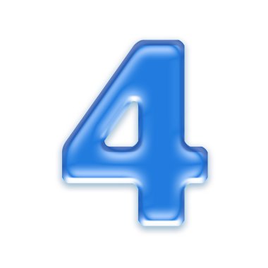 Aqua digit - 4 clipart