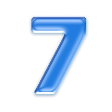 Aqua digit - 7 clipart