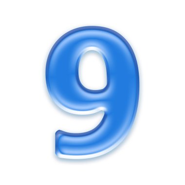 Aqua digit - 9 clipart