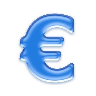 Aqua euro sign clipart