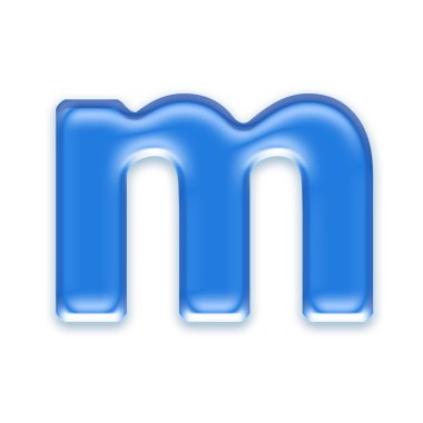 Aqua lower case letter - m clipart