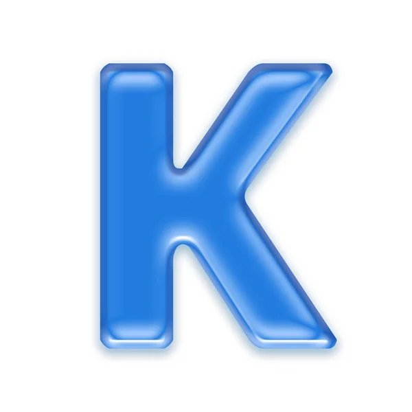 Aqua 字母-k — 图库照片
