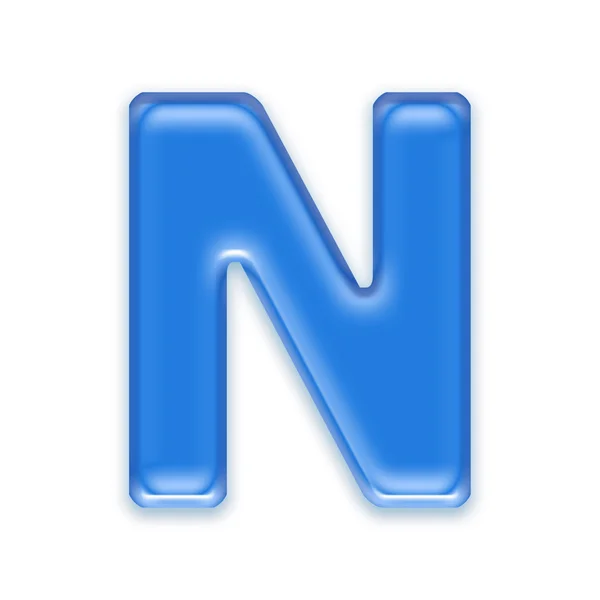 Aqua letter - N — Stock Photo, Image