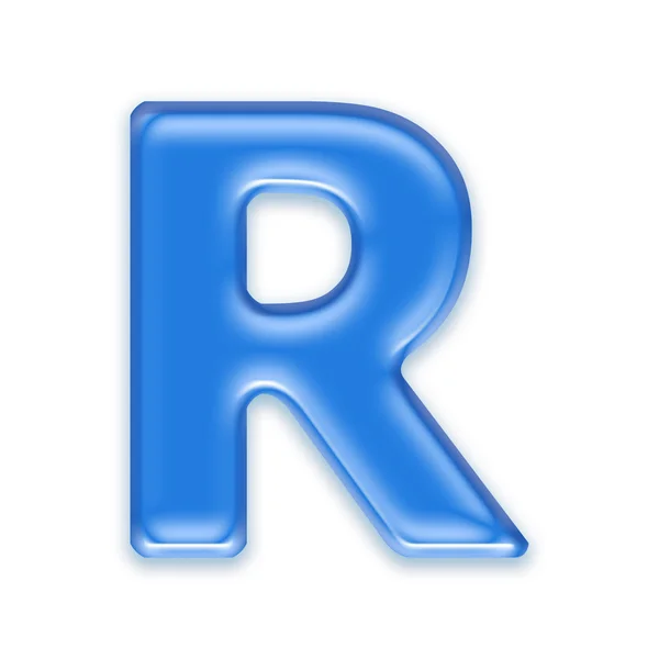 Aqua 字母-r — 图库照片