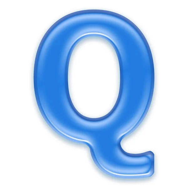 Aqua 字母-q — 图库照片
