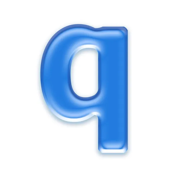 Aqua lower case letter - q — Stock Photo, Image