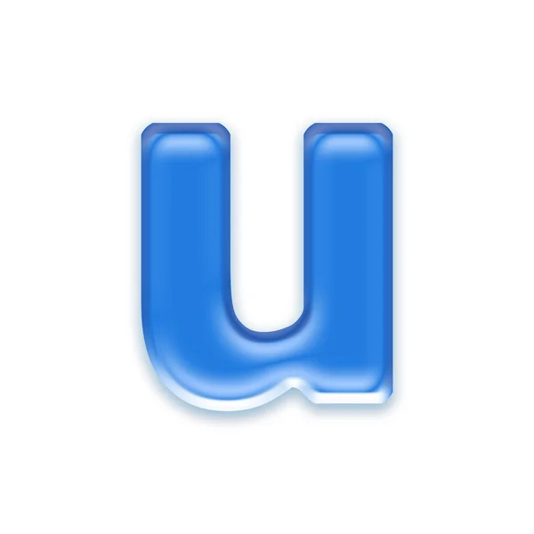 Aqua πεζό γράμμα - u — Φωτογραφία Αρχείου
