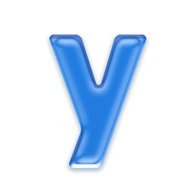 Aqua lower case letter - y — Stock Photo, Image