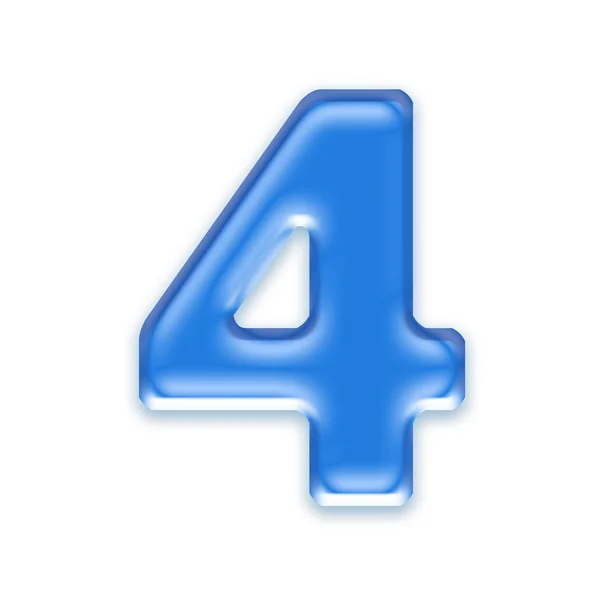 Aqua digit - 4 — Stock Photo, Image