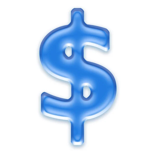 Aqua znak dolaru — Stock fotografie