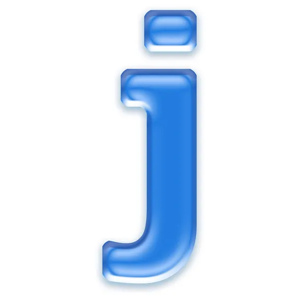 Аква маленька букви - j — стокове фото