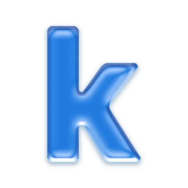 Aqua πεζό γράμμα - k — Φωτογραφία Αρχείου